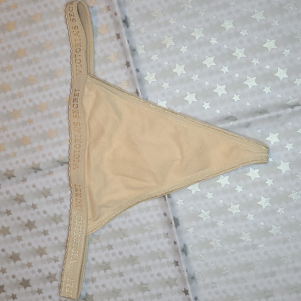 RARE VINTAGE Victoria's Secret V-String Sz S Nude